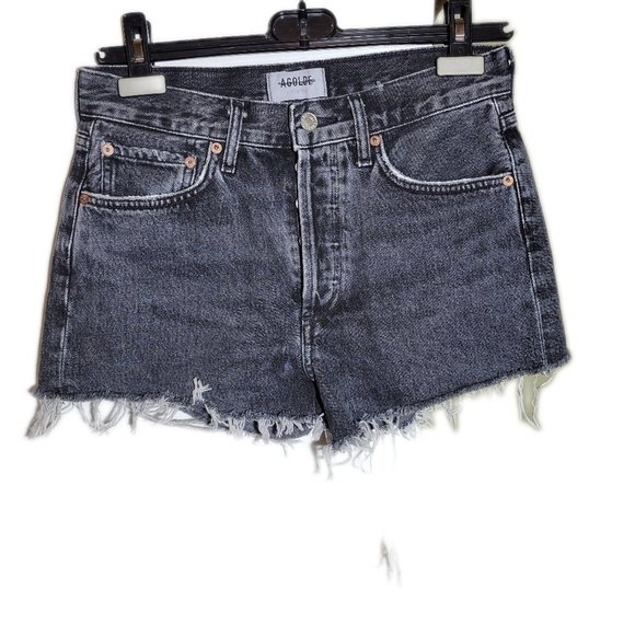 Agolde Pants - Agolde parker denim cut off jean shorts black size 25